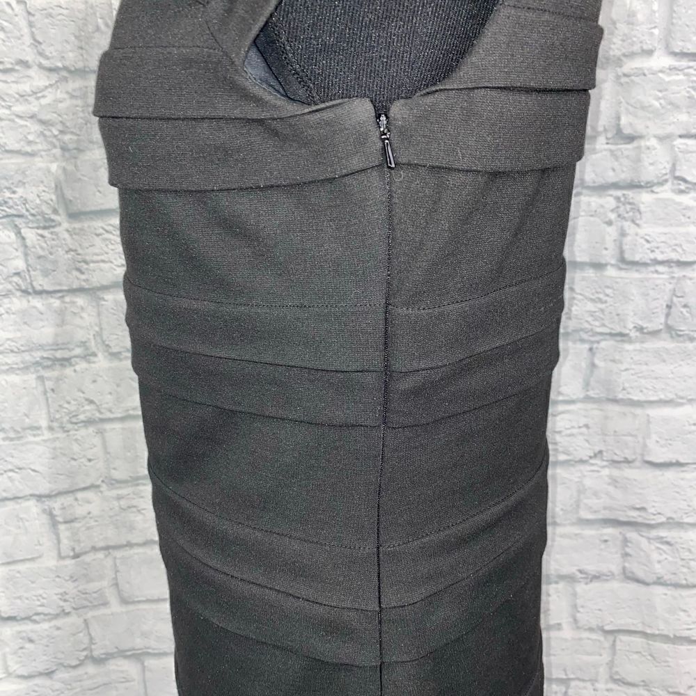 Max and Cleo midi bodycon layered dress w/cap sleeves black sz 10 - Picture 6 of 12